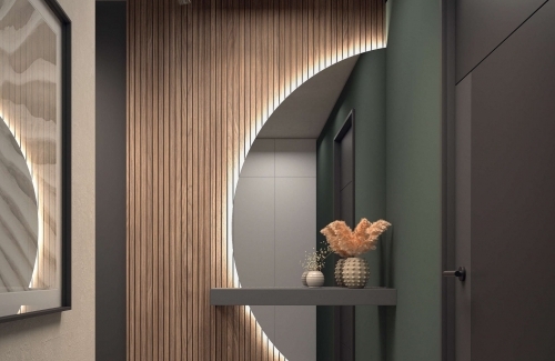 Recibidor panel ranurado